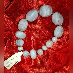 ✨Blue Lace Agate Stretch Bracelet - Gorgeous!